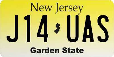 NJ license plate J14UAS
