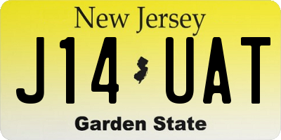 NJ license plate J14UAT
