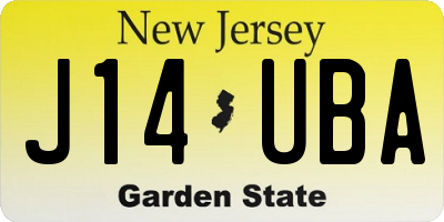 NJ license plate J14UBA