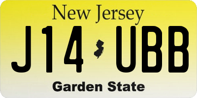 NJ license plate J14UBB