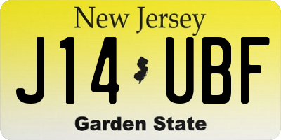 NJ license plate J14UBF