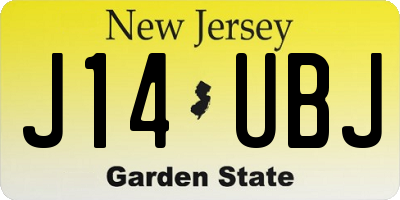 NJ license plate J14UBJ
