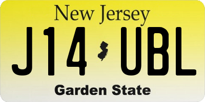 NJ license plate J14UBL