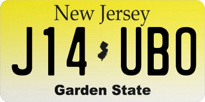 NJ license plate J14UBO