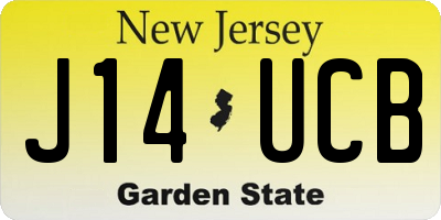 NJ license plate J14UCB