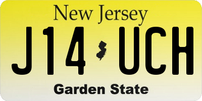 NJ license plate J14UCH