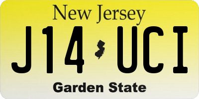 NJ license plate J14UCI