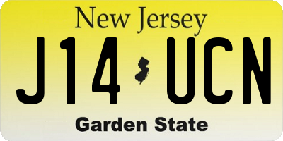 NJ license plate J14UCN