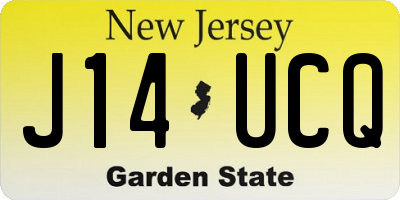 NJ license plate J14UCQ