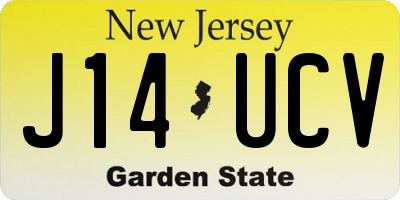 NJ license plate J14UCV