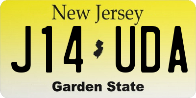 NJ license plate J14UDA