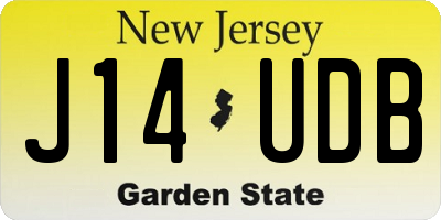 NJ license plate J14UDB