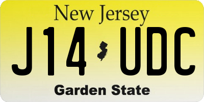 NJ license plate J14UDC