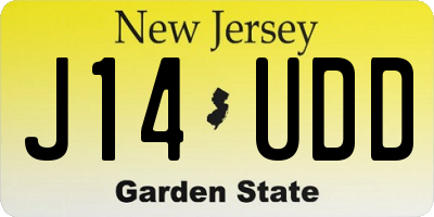 NJ license plate J14UDD