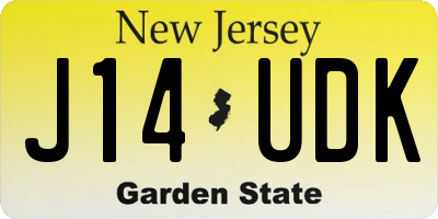 NJ license plate J14UDK