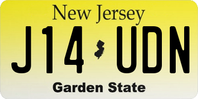 NJ license plate J14UDN