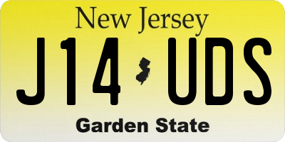 NJ license plate J14UDS