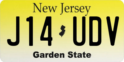 NJ license plate J14UDV