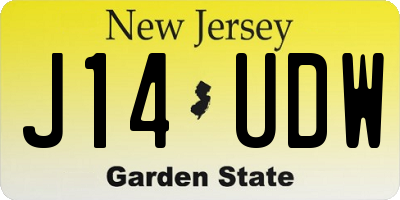NJ license plate J14UDW