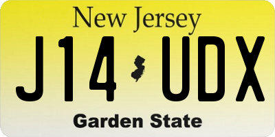 NJ license plate J14UDX