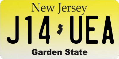 NJ license plate J14UEA