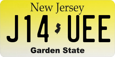 NJ license plate J14UEE