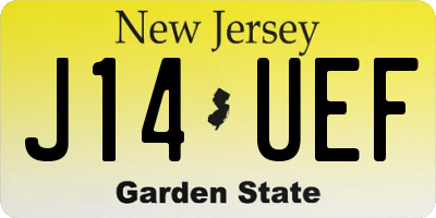 NJ license plate J14UEF