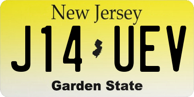 NJ license plate J14UEV