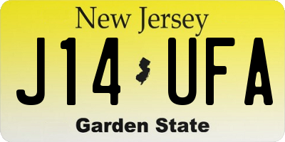 NJ license plate J14UFA