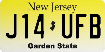 NJ license plate J14UFB