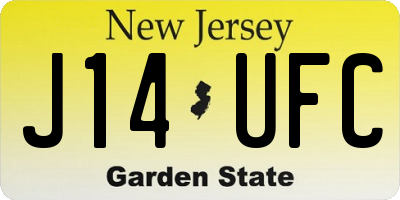 NJ license plate J14UFC