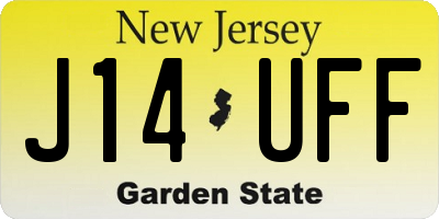 NJ license plate J14UFF