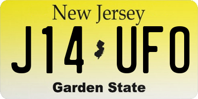 NJ license plate J14UFO