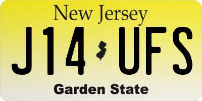 NJ license plate J14UFS