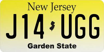 NJ license plate J14UGG