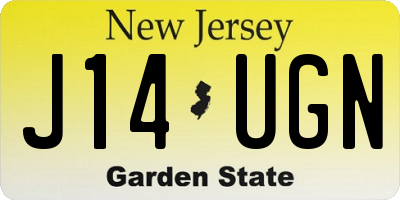 NJ license plate J14UGN