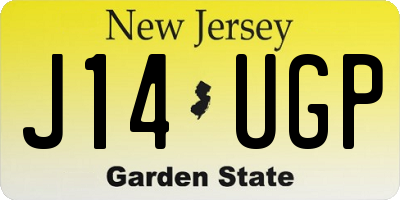 NJ license plate J14UGP