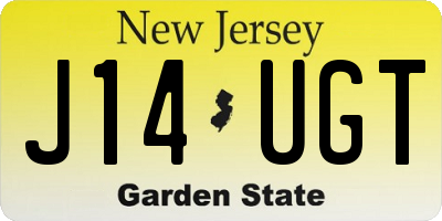 NJ license plate J14UGT