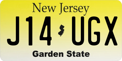NJ license plate J14UGX