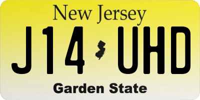 NJ license plate J14UHD
