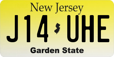 NJ license plate J14UHE