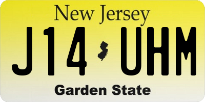 NJ license plate J14UHM