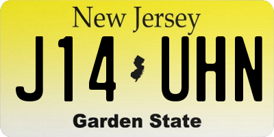 NJ license plate J14UHN