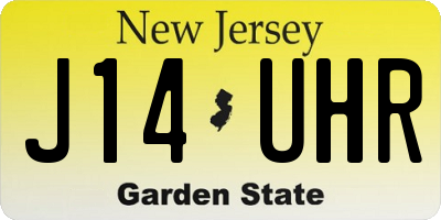 NJ license plate J14UHR