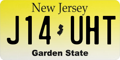 NJ license plate J14UHT