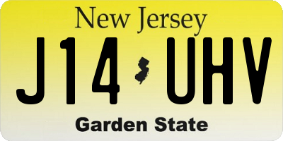NJ license plate J14UHV