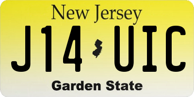 NJ license plate J14UIC