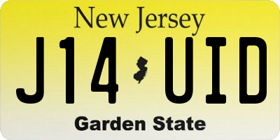 NJ license plate J14UID