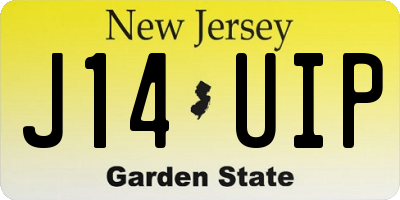 NJ license plate J14UIP