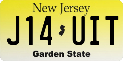 NJ license plate J14UIT
